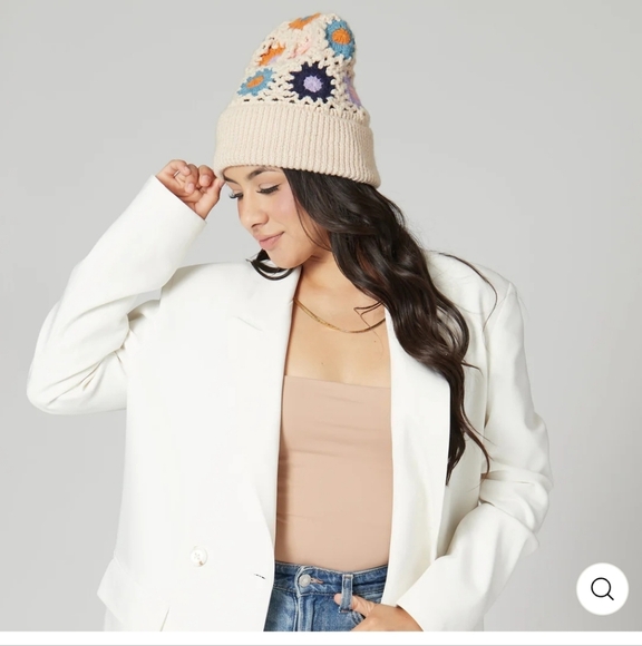 SAN DIEGO HAT CO MAYBELLE GRANNY SQUARE CROCHET BEANIE HAT CAP WOMEN OS PASTEL - Picture 11 of 15